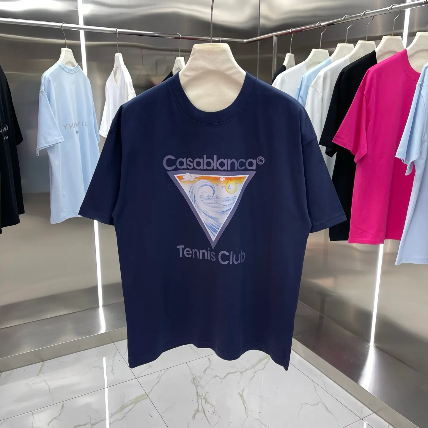 25ss New Arrival Casablanca Classic Series T ～ ， ， 。 ， Classic ， In Stock ！ ：White Black Light Blue Green Red Dark Blue Size：S M L XL XXL